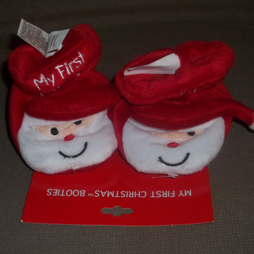 My First Christmas Booties Santa